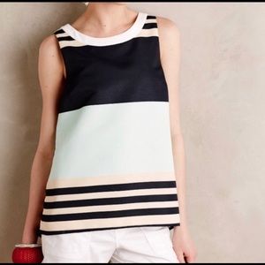 Troubadour for Anthropologie split stripe tank top